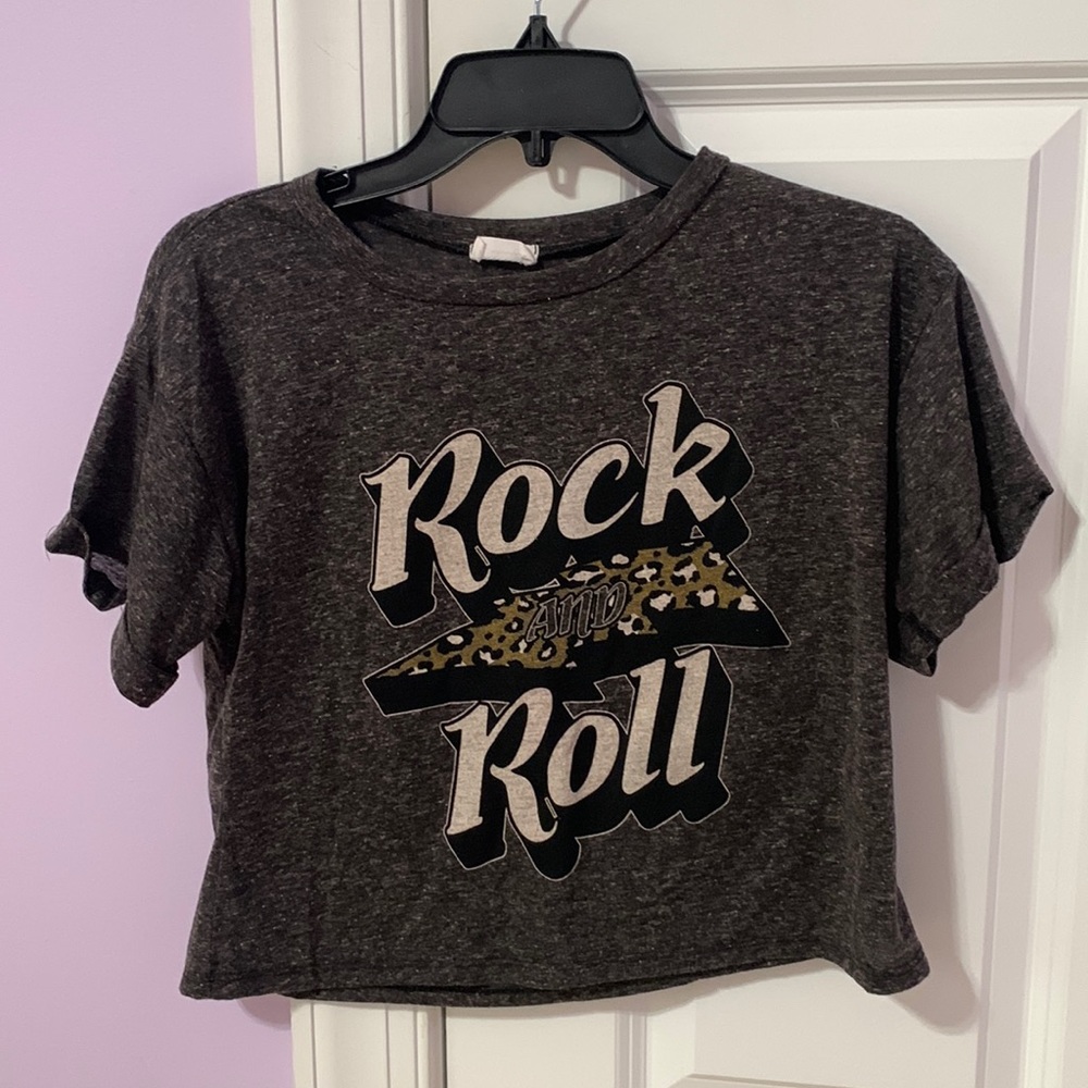 Dark gray “Rock and Roll” tee shirt